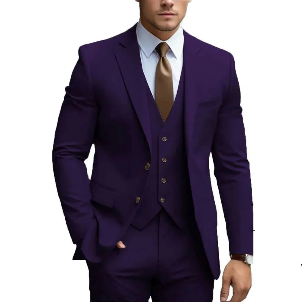 Business Casual Men'S Three-Piece Suit For Bridegroom Men'S Wedding  Pre2brand