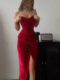 Red Velvet Tube Top Twist Dress  Pre2brand