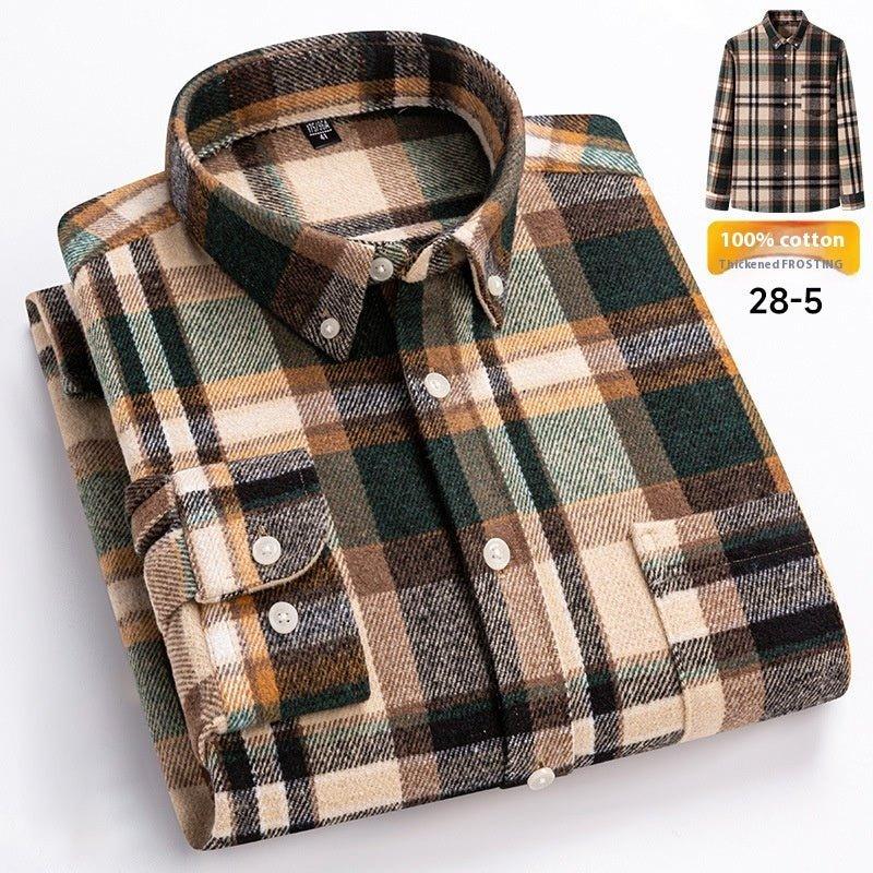 Retro Plaid Long Sleeve Casual Men'S Clothing Shirt  Pre2brand