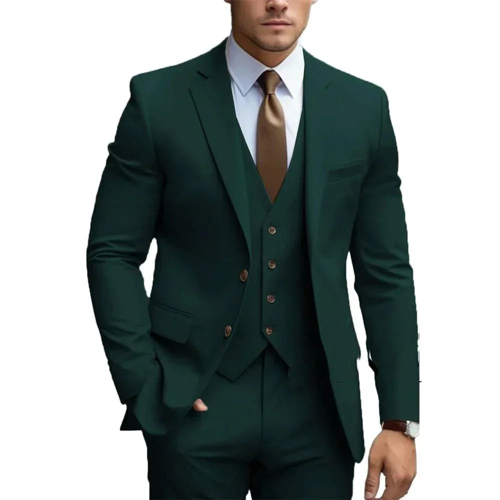 Business Casual Men'S Three-Piece Suit For Bridegroom Men'S Wedding  Pre2brand