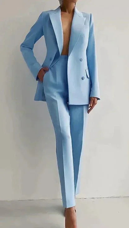 Single-Breasted Jacket Top And Slim Fit Trousers Wome Suits  Pre2brand