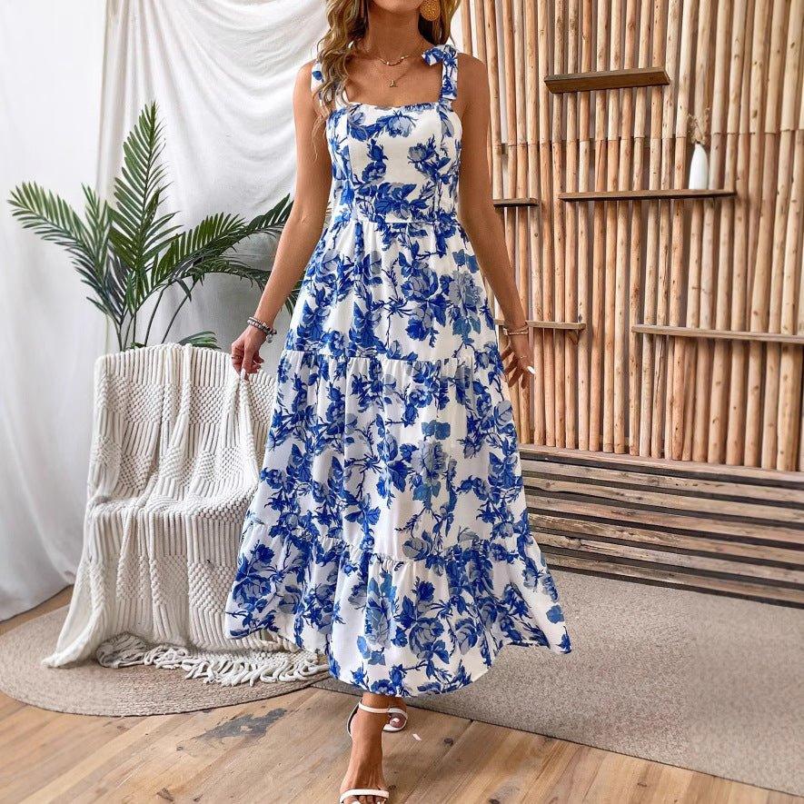Women's Sleeveless Lace Print Midi Dress  Pre2brand
