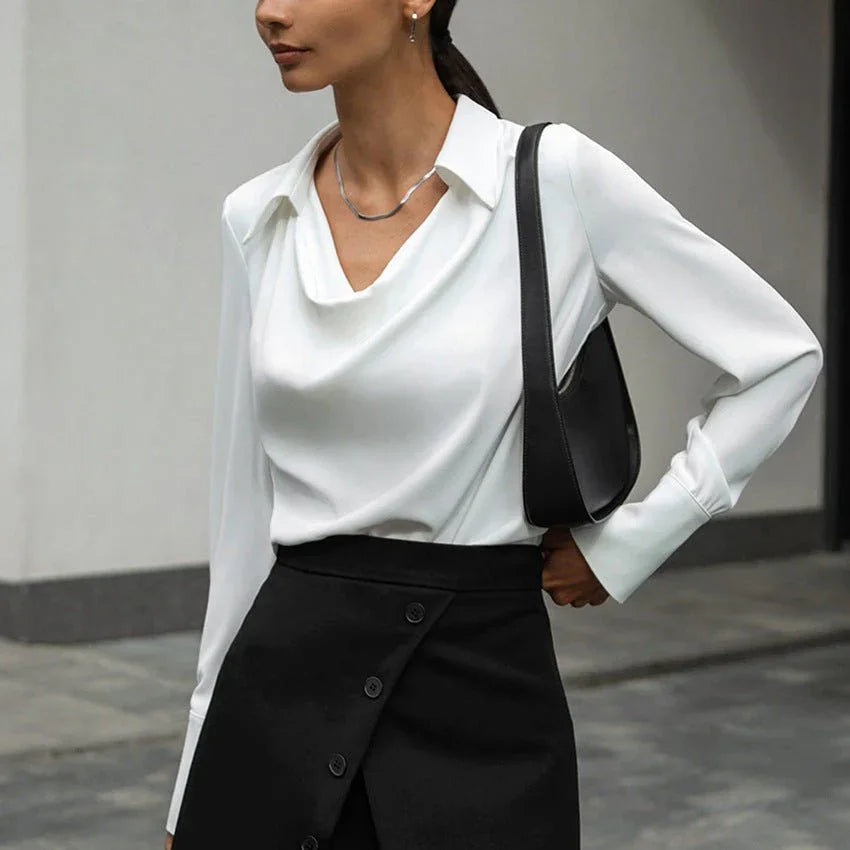 Women's Solid Color Collared Blouse  Pre2brand