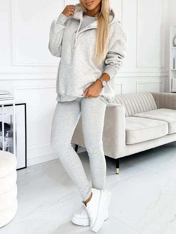 Women'S Solid Color Vest Hoodie And Pants Set  Pre2brand