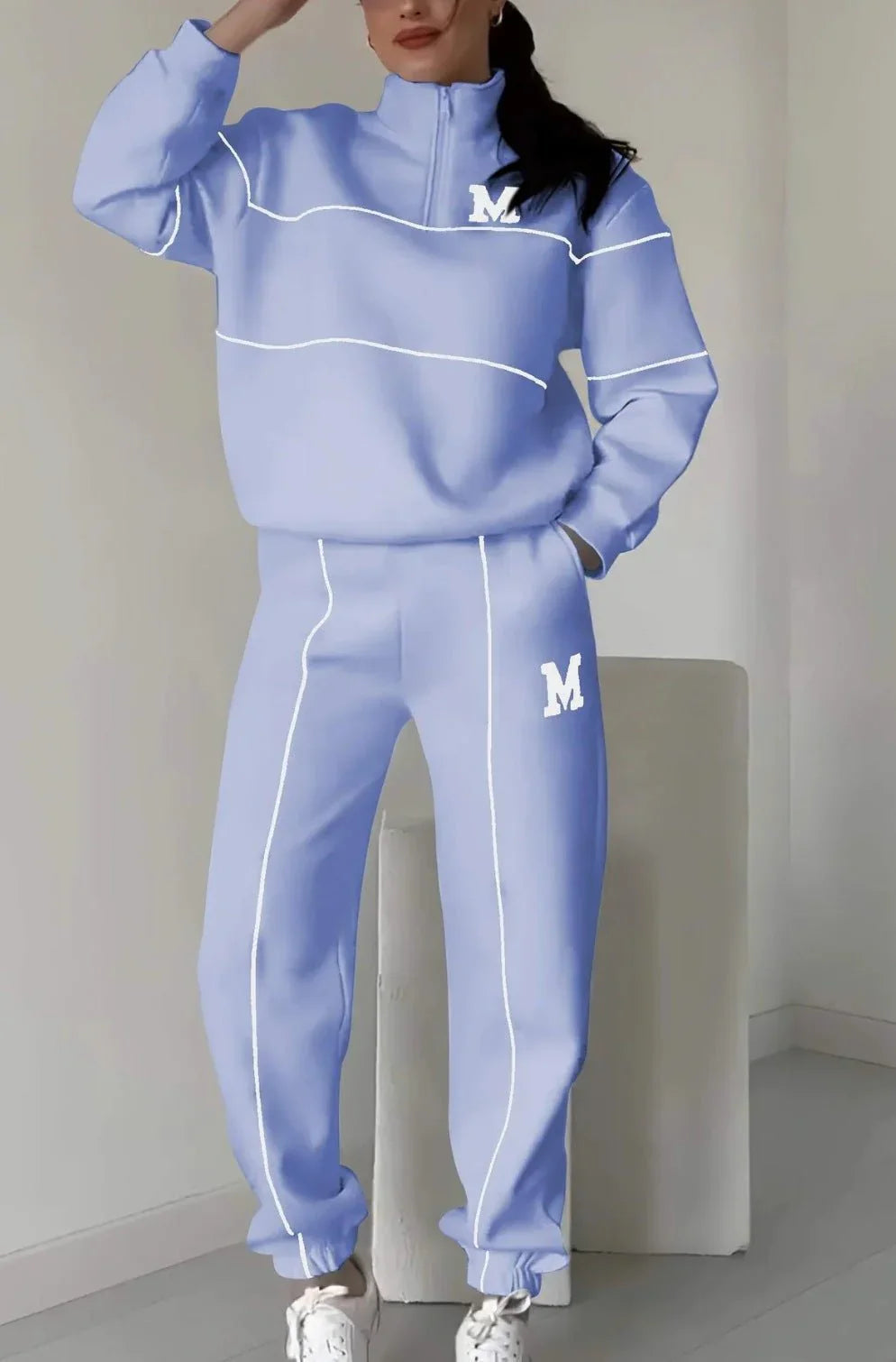 Womens 2 Piece Outfits Lounge Hoodless Pullover Sweatshirt Sweatsuit Sets Sweatshirt Baggy Fashion Sweatpants With Pockets  Pre2brand