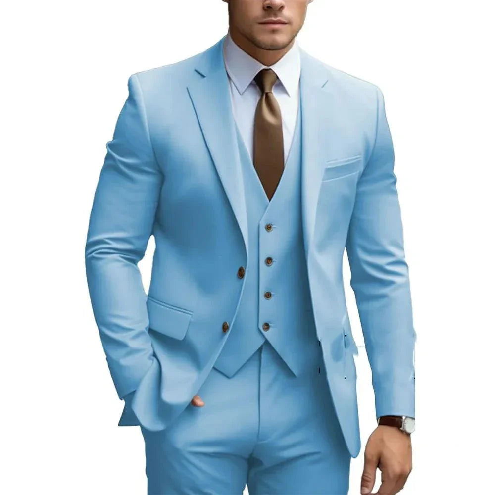 Business Casual Men'S Three-Piece Suit For Bridegroom Men'S Wedding  Pre2brand