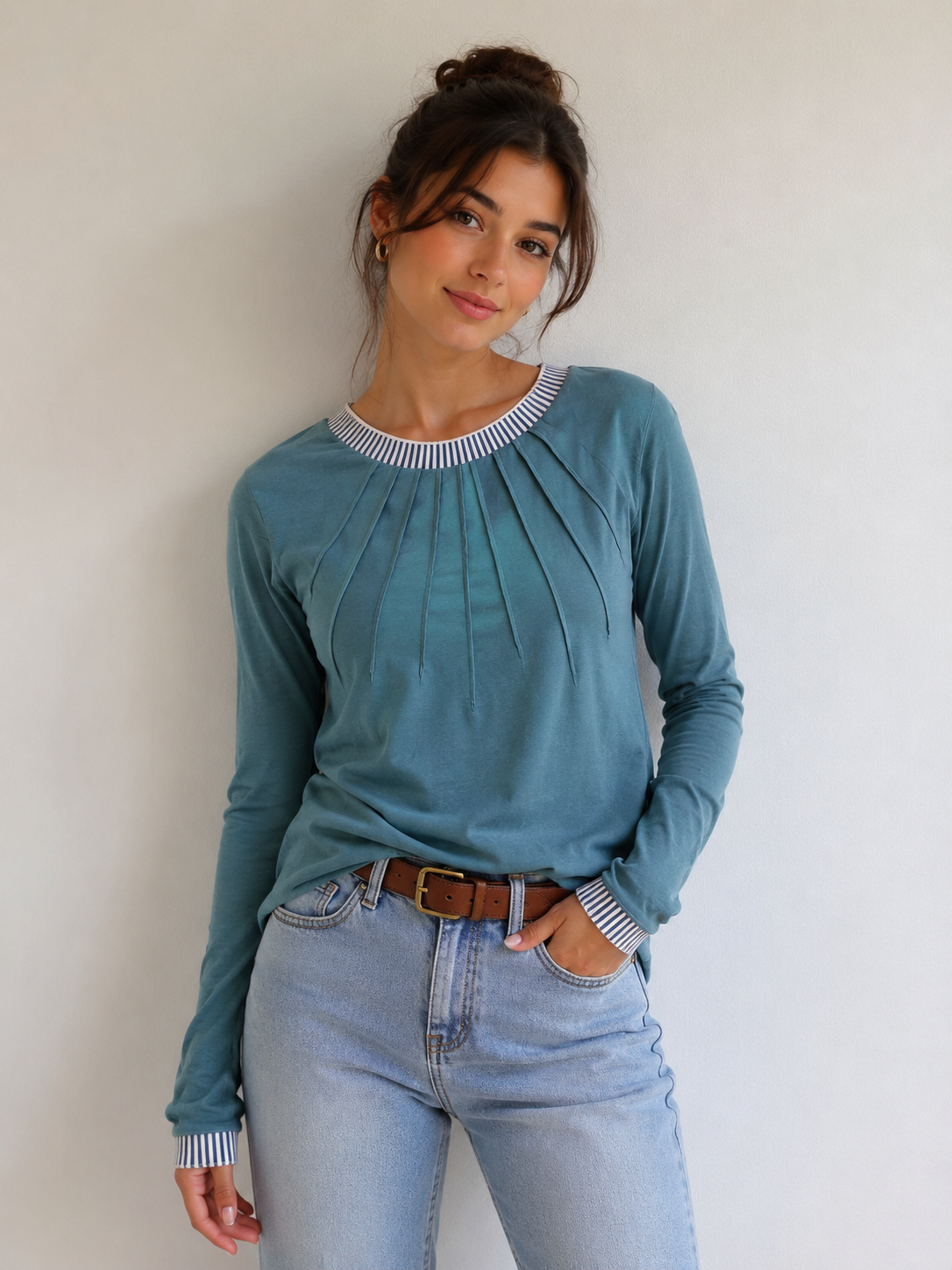 Women's Long Sleeve Casual Tops – Slim Fit & Pleated Blouses